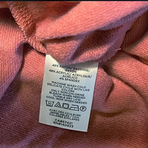 Lou & Grey Signature Soft Blend V Neck Tunic Hoodie - Mauvewood - Picture 5 of 5